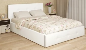 Кровать Линда без основания Экокожа, 160х200 (Белая)