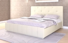 Кровать Лина с подъёмным механизмом Экокожа, 180х200 (Бежевая)