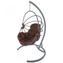Подвесное кресло M-GROUP веер, разборный серый, коричневая подушка