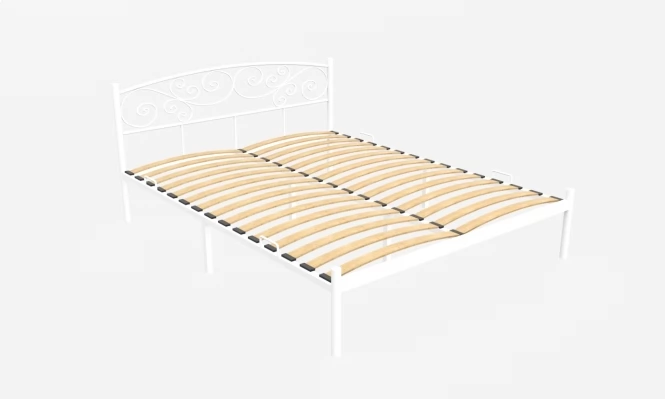 Кровать Лилия Металл, 180х200, Белый муар, Белый муар